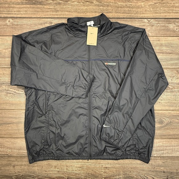 Nike Track Club Storm Fit Mens XXL Full Zip Jacket Windbreaker Black RunningNEW